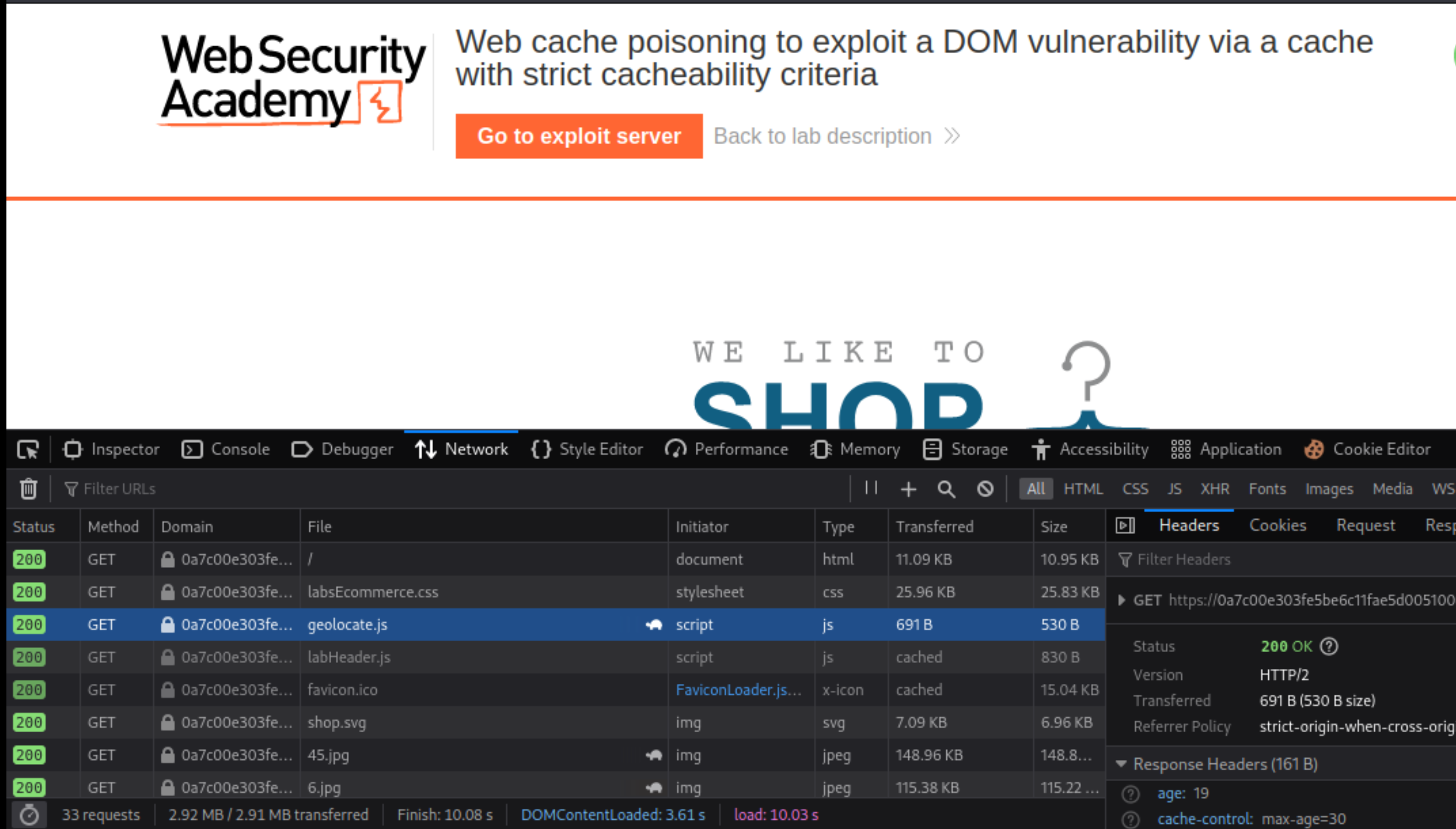 Web cache poisoning