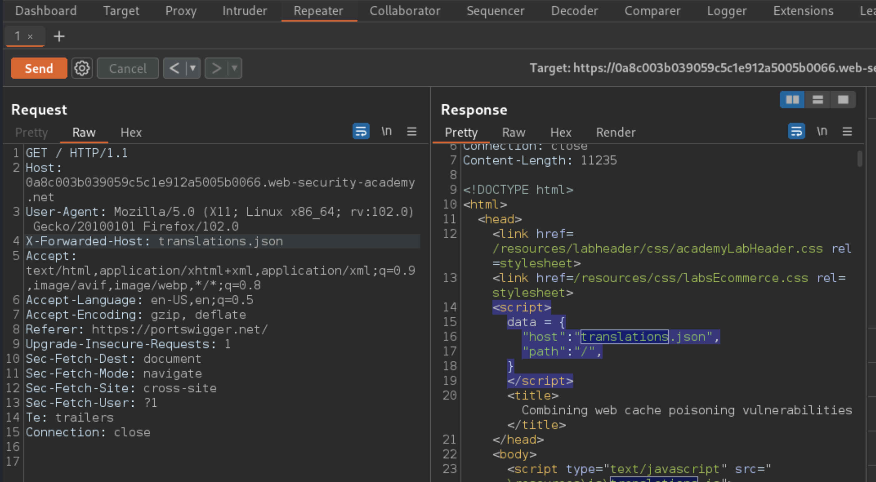 Web cache poisoning