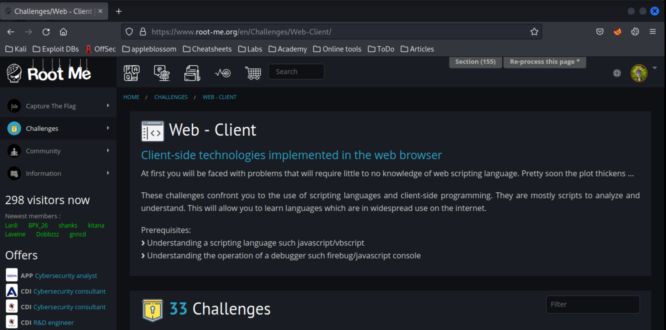 Root Me Web Client challenges